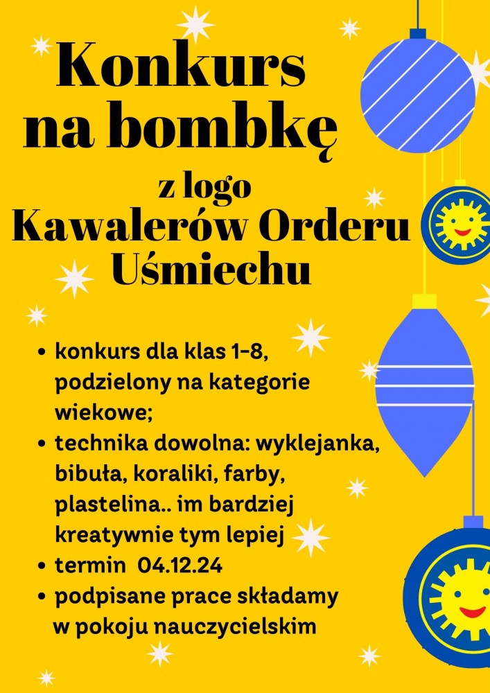 Konkurs na bombkę z logo Kawalerów Orderu Uśmiechu